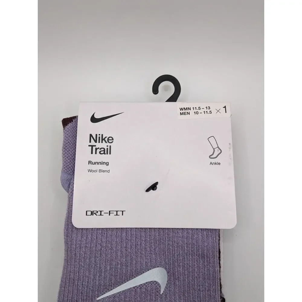 Nike Trail Running Ankle Socks - Wool Blend - Purple - W (11.5-13) M (10-11.5)